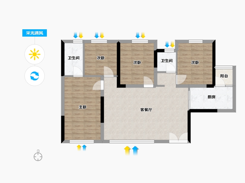 四川省-广安市-和喜·域峰（邻水）-88.11-户型库-采光通风