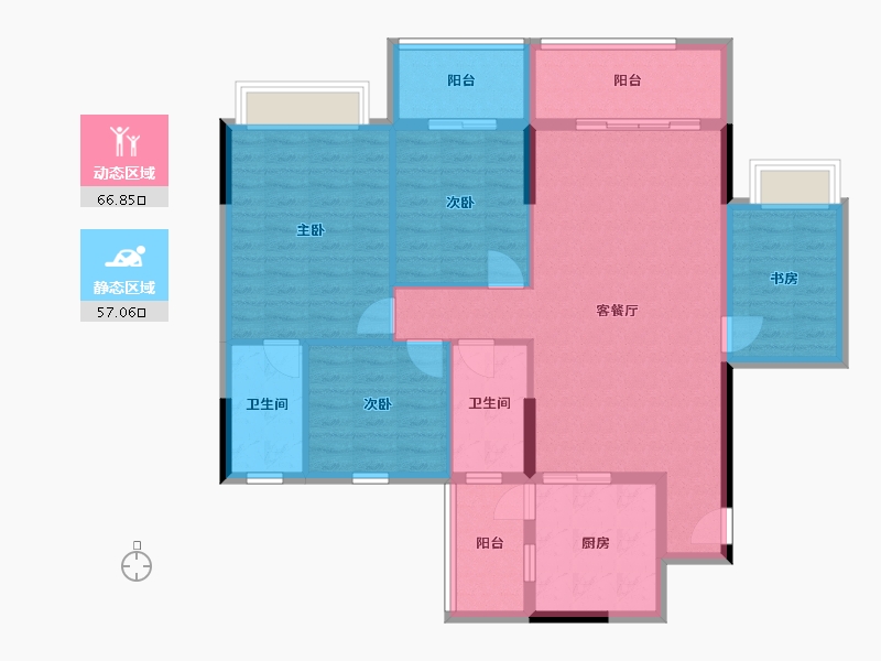 广东省-清远市-君隆中央公馆-104.00-户型库-动静分区