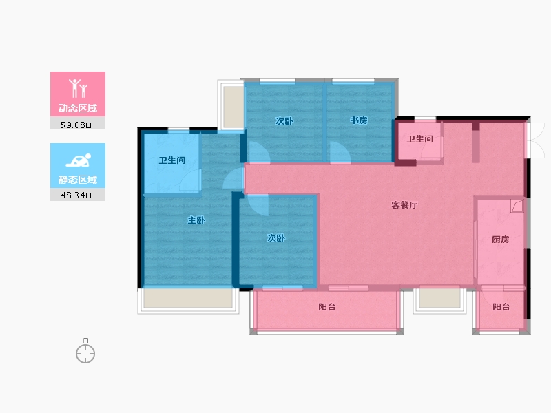 四川省-自贡市-绿地新里城外滩公馆-97.38-户型库-动静分区