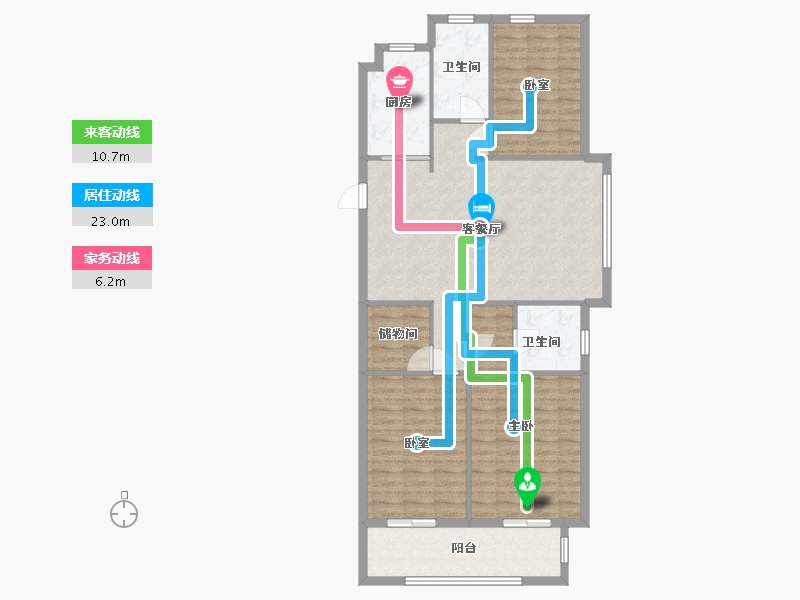 浙江省-温州市-滨沁华庭-111.20-户型库-动静线