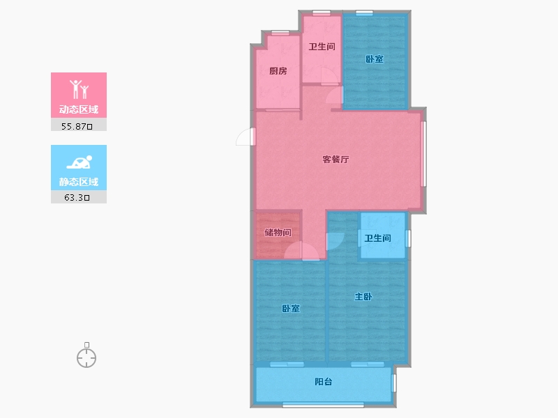 浙江省-温州市-滨沁华庭-111.20-户型库-动静分区