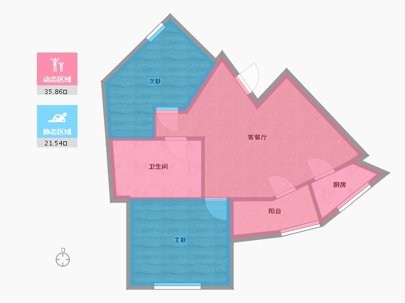 福建省-厦门市-长乐村B组-二期-53.70-户型库-动静分区