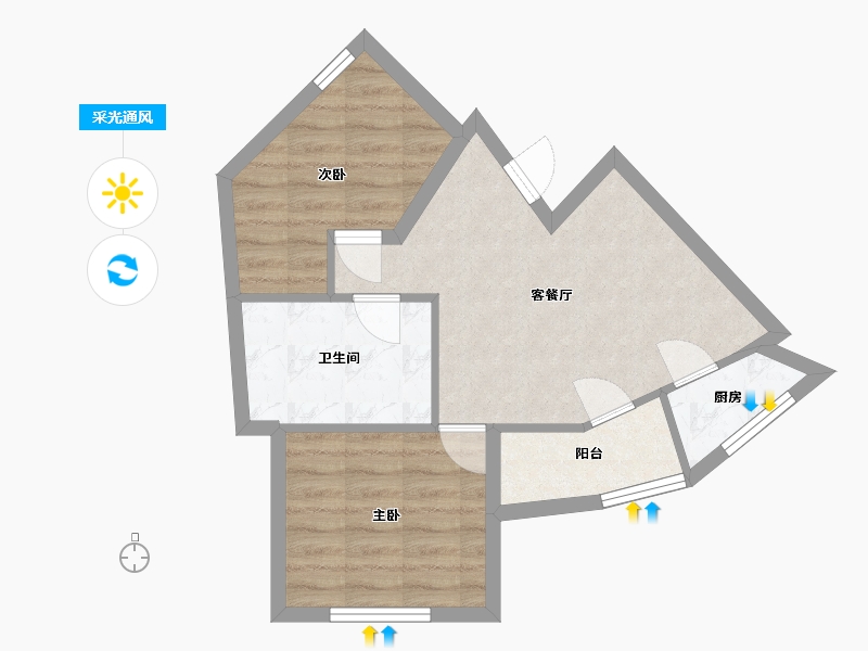 福建省-厦门市-长乐村B组-二期-53.70-户型库-采光通风