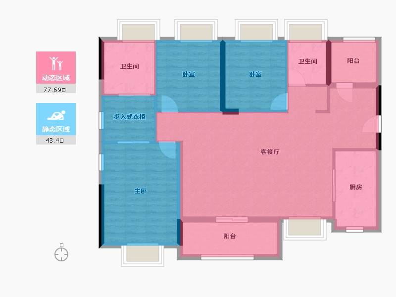 广东省-广州市-越秀臻裕府-109.04-户型库-动静分区