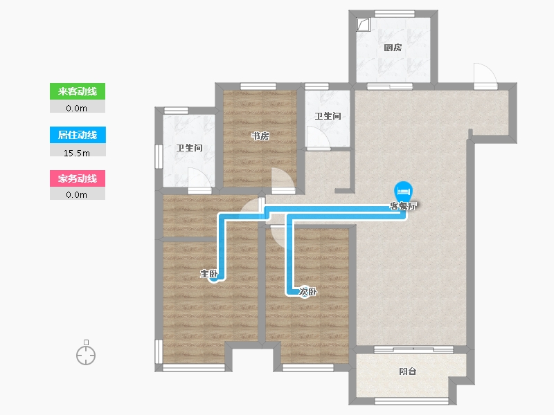 内蒙古自治区-呼和浩特市-融创鹏辉玉兰天宸-108.00-户型库-动静线