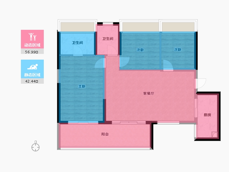 四川省-乐山市-碧桂园峨眉华府-92.00-户型库-动静分区