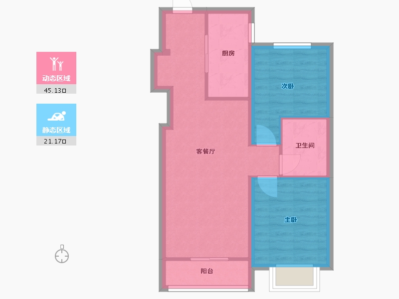 黑龙江省-哈尔滨市-昆仑时代中心-59.53-户型库-动静分区