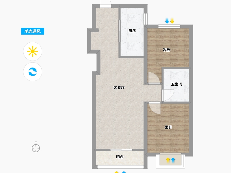 黑龙江省-哈尔滨市-昆仑时代中心-59.53-户型库-采光通风