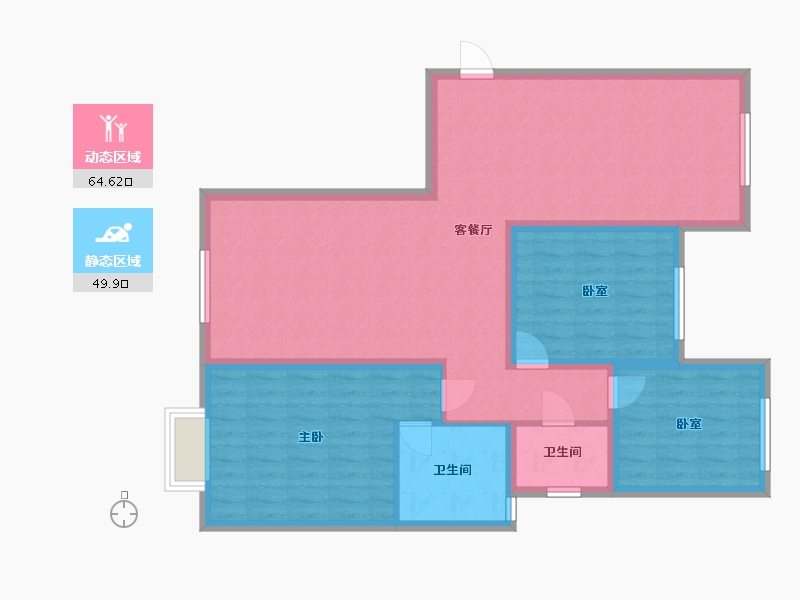 山西省-阳泉市-德业居花园-109.60-户型库-动静分区