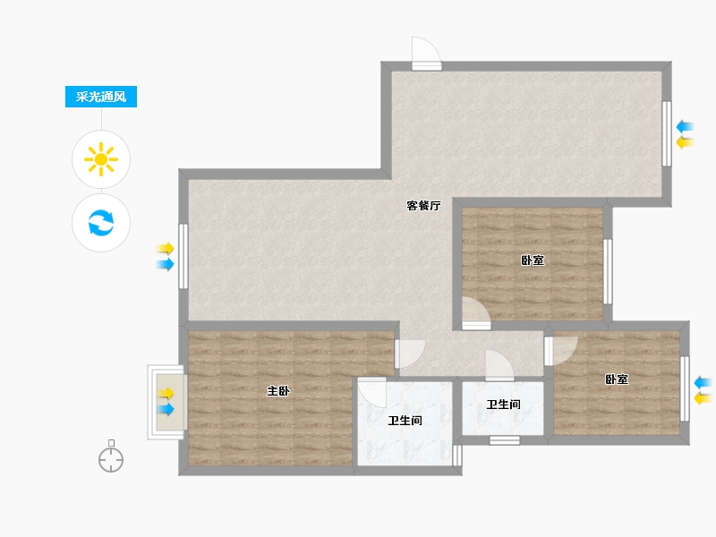 山西省-阳泉市-德业居花园-109.60-户型库-采光通风