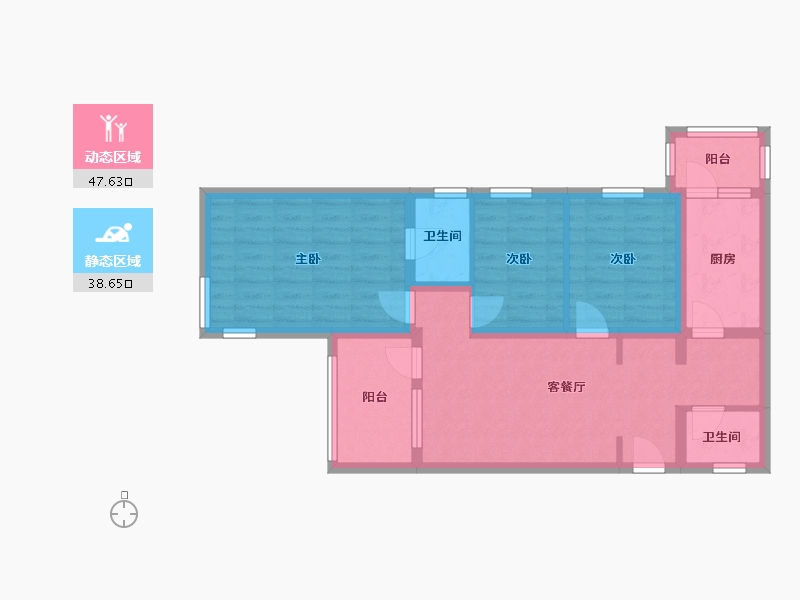 北京-北京市-牡丹园北里-77.76-户型库-动静分区