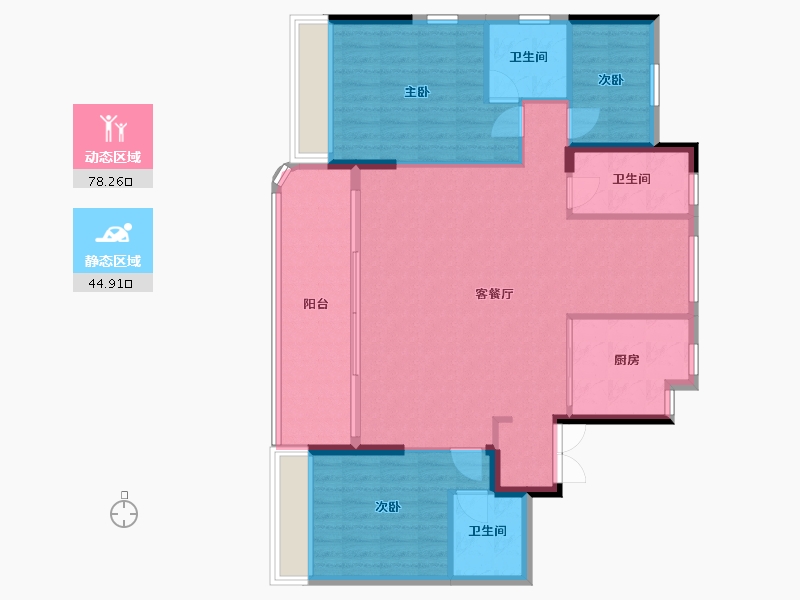 浙江省-温州市-新湖秋月-113.02-户型库-动静分区