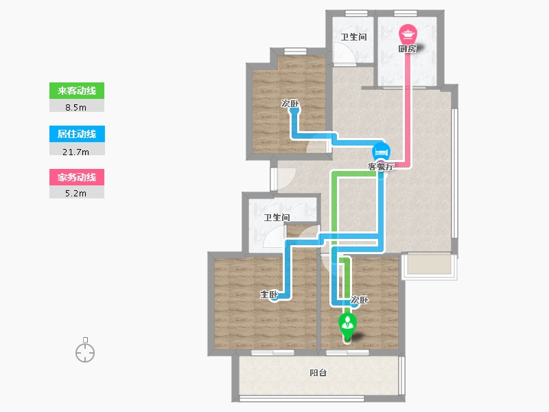 江苏省-徐州市-恒华天玺-90.40-户型库-动静线