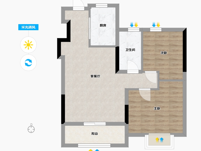 浙江省-宁波市-凤融府-61.10-户型库-采光通风