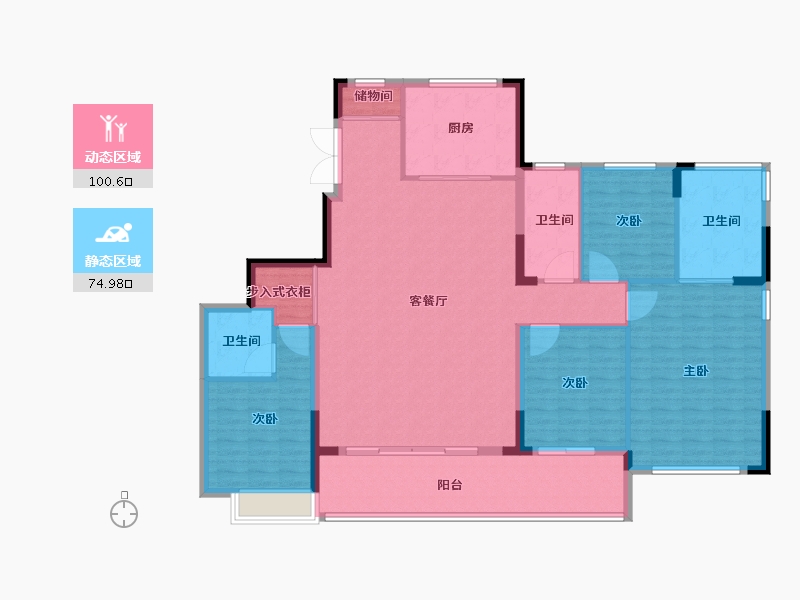 浙江省-宁波市-映翠晓园-161.60-户型库-动静分区