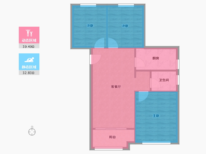 山东省-济南市-中建国熙台-70.94-户型库-动静分区