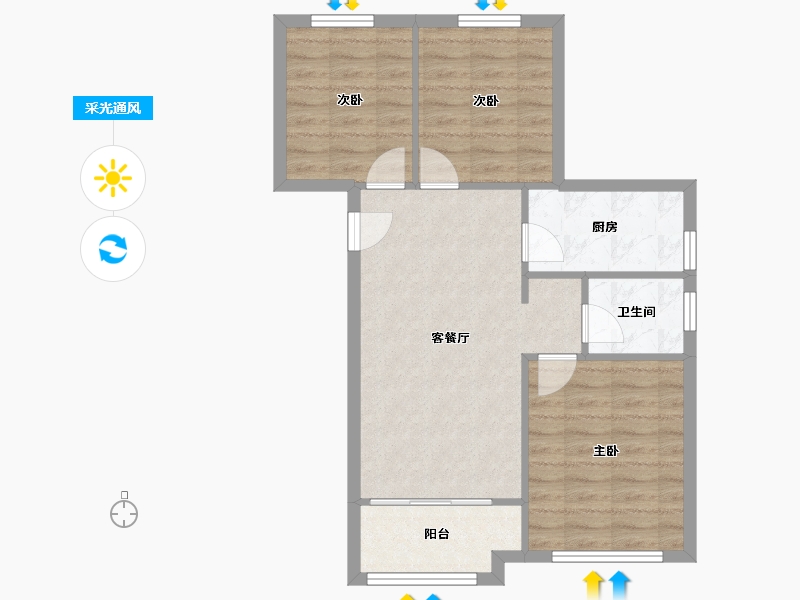 山东省-济南市-中建国熙台-70.94-户型库-采光通风