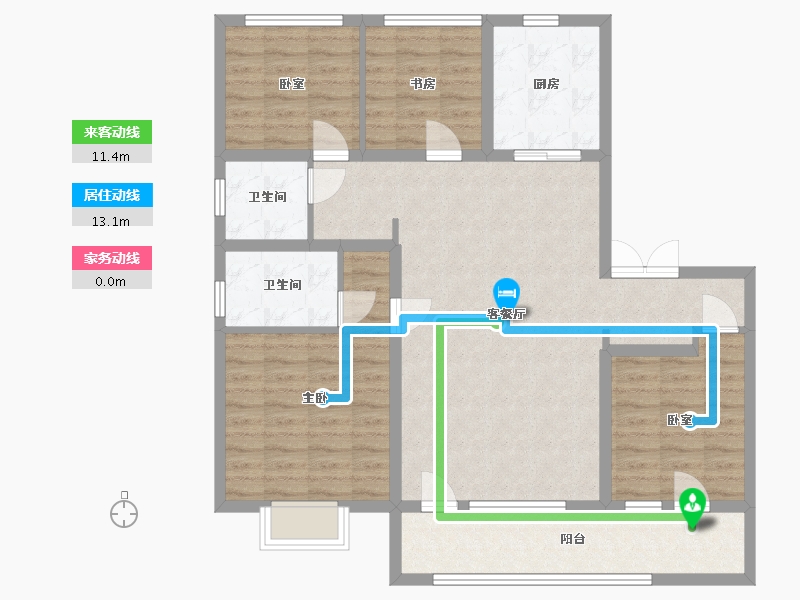 山东省-枣庄市-秀地文昌嘉苑·璟苑-107.97-户型库-动静线