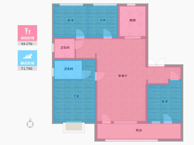 山东省-枣庄市-秀地文昌嘉苑·璟苑-107.97-户型库-动静分区