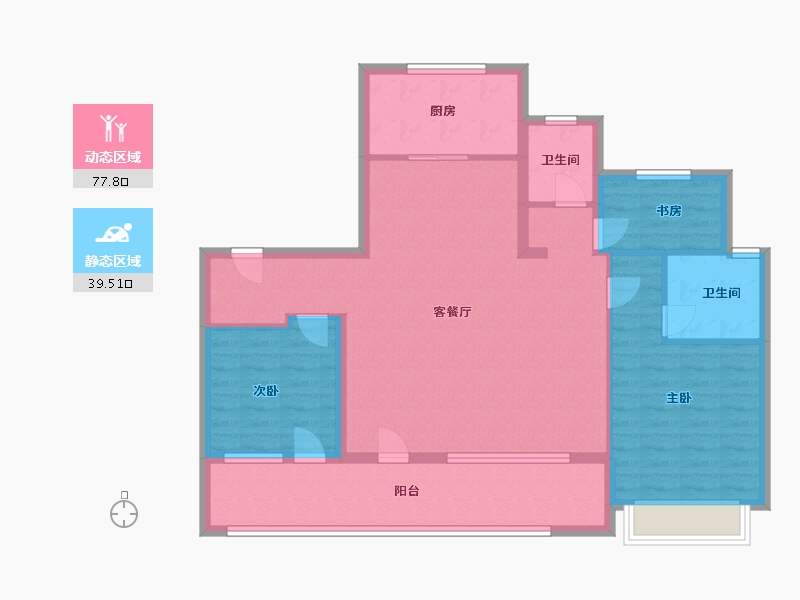 山东省-枣庄市-秀地文昌嘉苑·璟苑-105.60-户型库-动静分区