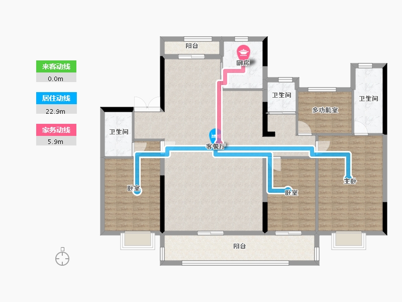 江苏省-苏州市-虞溪阁-151.98-户型库-动静线