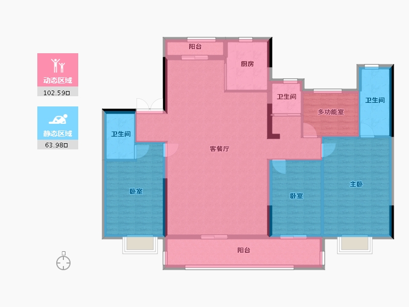 江苏省-苏州市-虞溪阁-151.98-户型库-动静分区