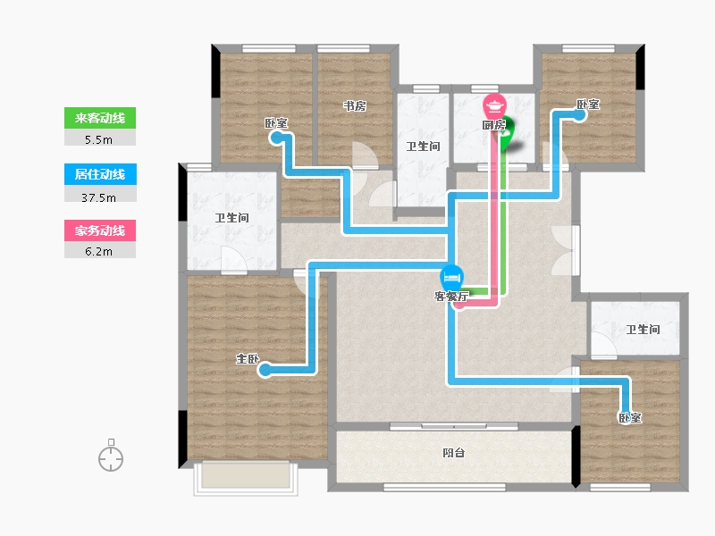 浙江省-杭州市-春曼雅庐-150.70-户型库-动静线