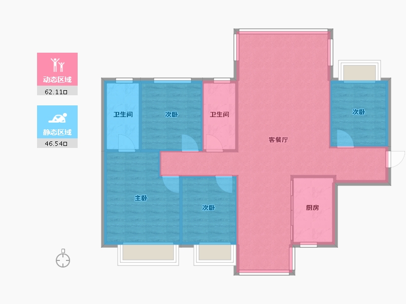 广西壮族自治区-柳州市-联发君悦乾景-129.60-户型库-动静分区