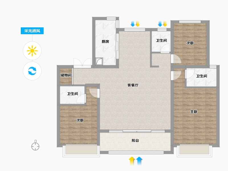 河北省-石家庄市-城发投·云澜悦府（华药北项目)-118.30-户型库-采光通风