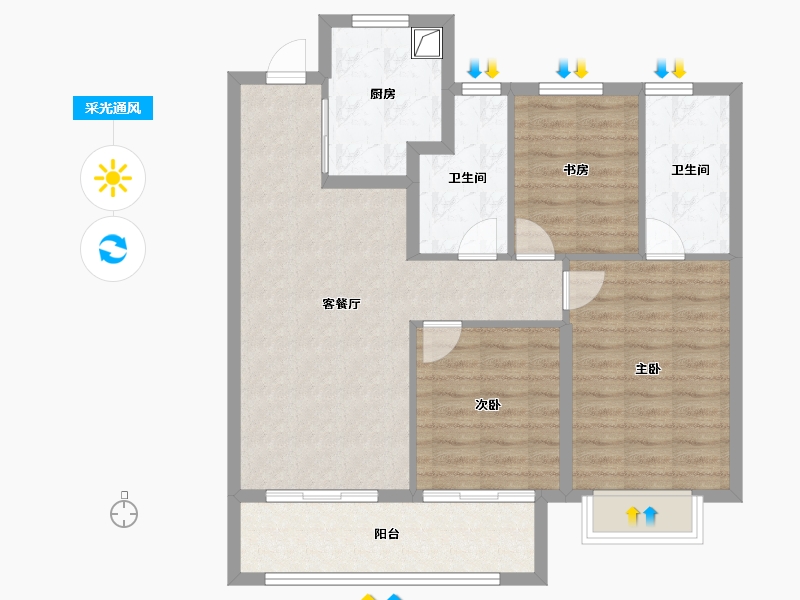 江苏省-徐州市-保利云上-86.41-户型库-采光通风