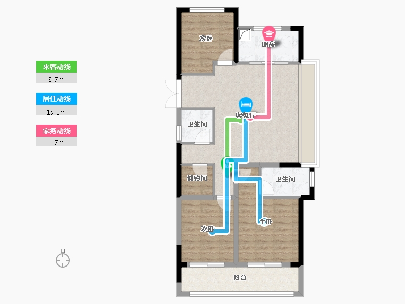 浙江省-绍兴市-振东颐居-84.38-户型库-动静线