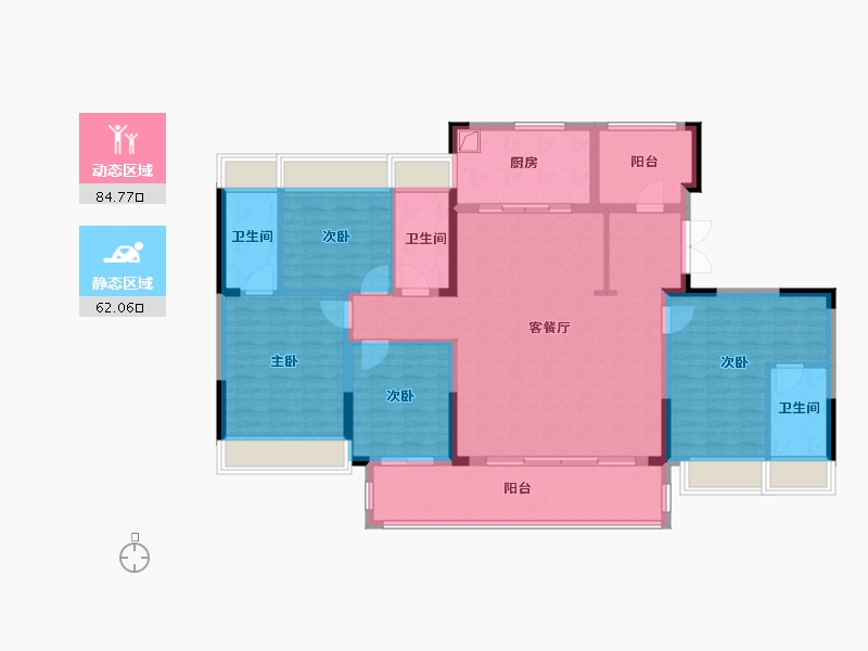 湖北省-天门市-天佳·南湖花园-132.53-户型库-动静分区