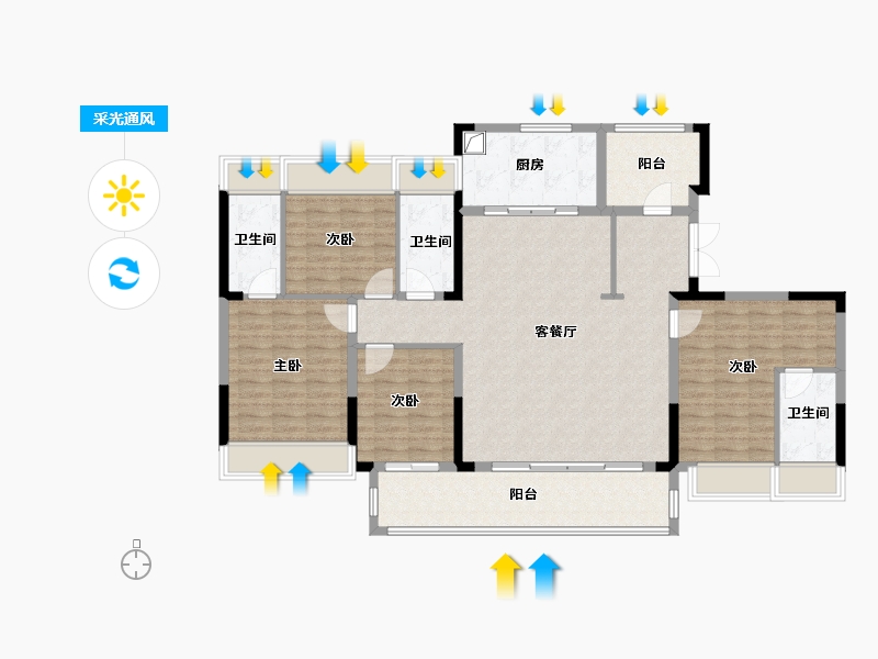 湖北省-天门市-天佳·南湖花园-132.53-户型库-采光通风