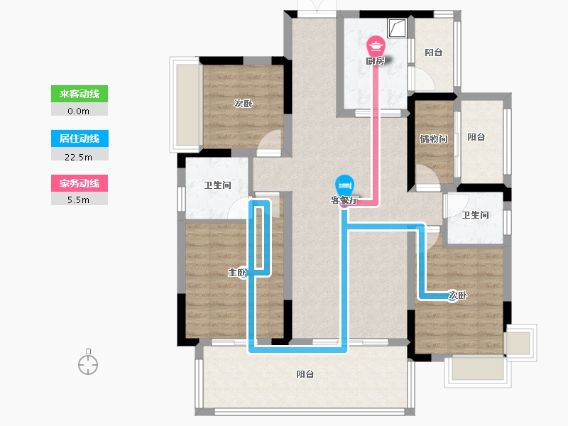 四川省-宜宾市-中央公园城-2期-124.69-户型库-动静线