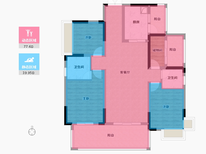 四川省-宜宾市-中央公园城-2期-124.69-户型库-动静分区