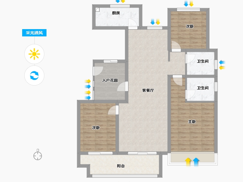 河南省-安阳市-景秀华府-106.00-户型库-采光通风