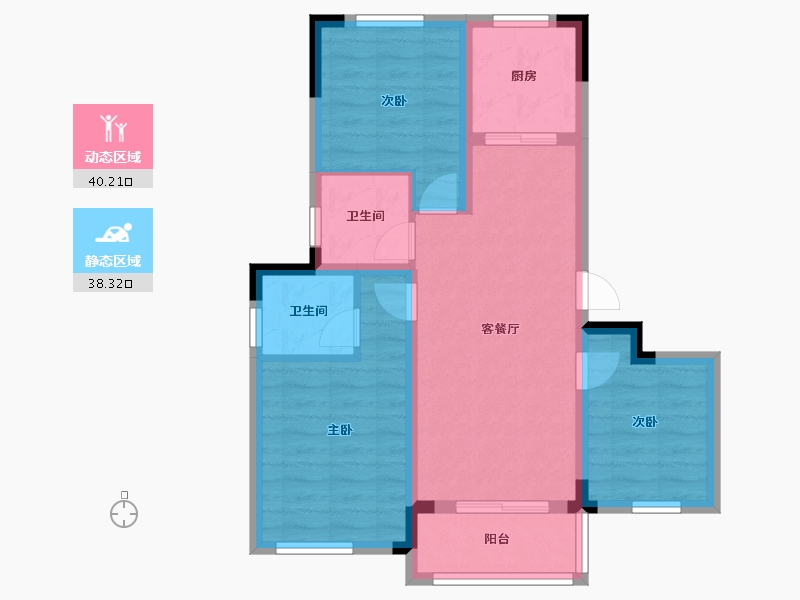 山东省-泰安市-铂悦青云-85.37-户型库-动静分区