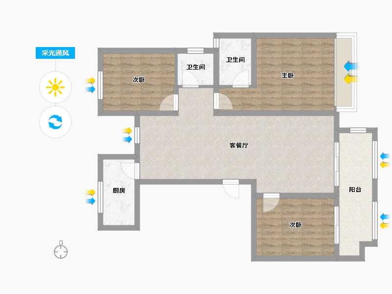 河南省-安阳市-景秀华府-106.00-户型库-采光通风