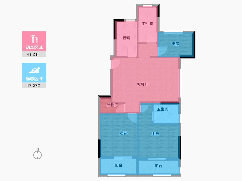 浙江省-宁波市-得力·玖和府-79.20-户型库-动静分区