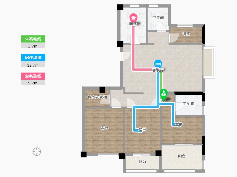 浙江省-宁波市-得力·玖和府-98.85-户型库-动静线