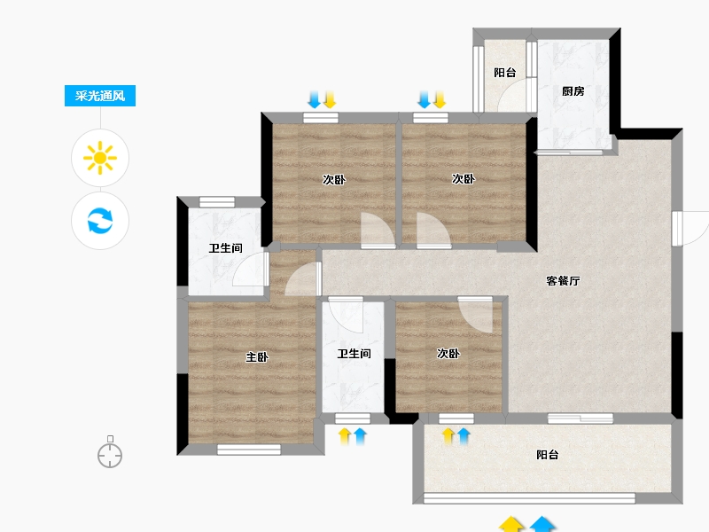 四川省-广安市-和喜·域峰（邻水）-80.34-户型库-采光通风