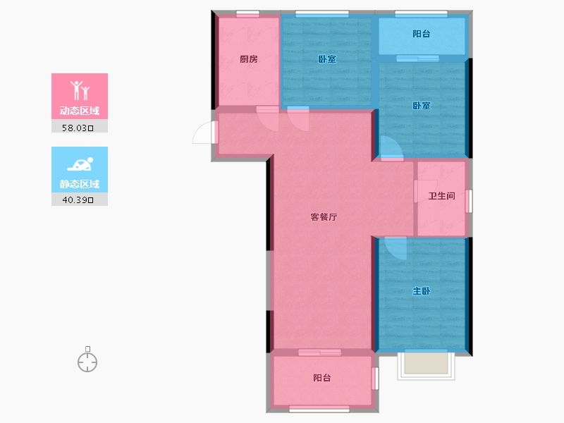 河南省-洛阳市-绿洲花园南区-110.00-户型库-动静分区