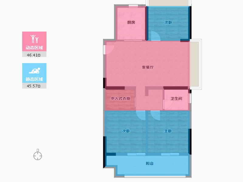 江苏省-淮安市-文锦城五期金陵府-82.50-户型库-动静分区