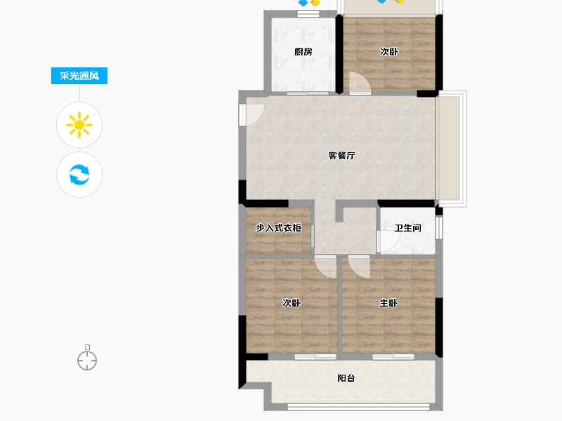 江苏省-淮安市-文锦城五期金陵府-82.50-户型库-采光通风