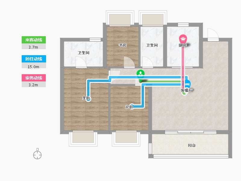 江苏省-苏州市-中铁·堂阅-80.00-户型库-动静线