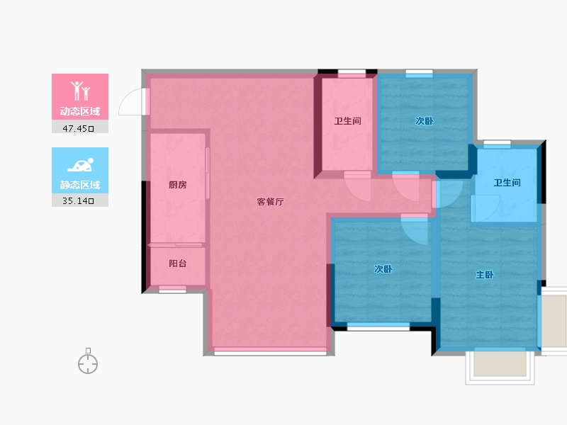 四川省-眉山市-凤鸣朝阳一期-72.92-户型库-动静分区