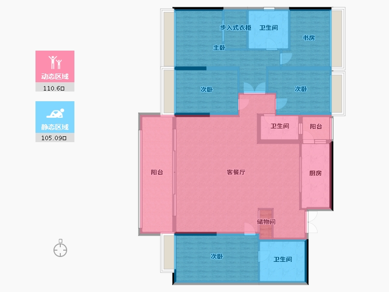 四川省-成都市-江安礼岸-197.32-户型库-动静分区