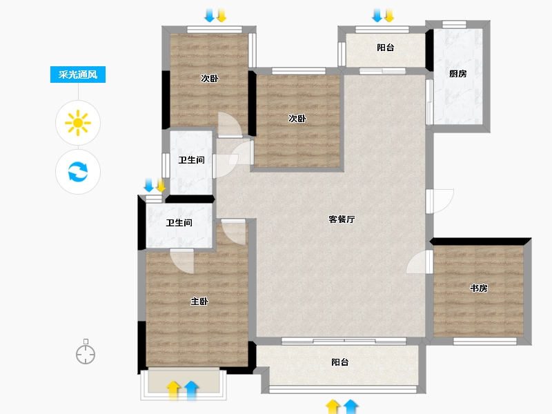 四川省-泸州市-绿地城-104.02-户型库-采光通风