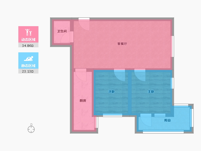 北京-北京市-安苑北里小区-58.00-户型库-动静分区