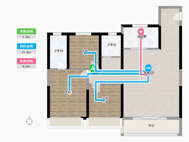 河南省-新乡市-通派昌建牧云台-109.10-户型库-动静线